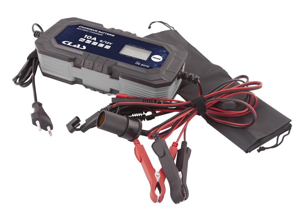 Chargeur de batterie de voiture ((de 6 à 12 V, et câbles)) CLAS  ref. OE 8010
